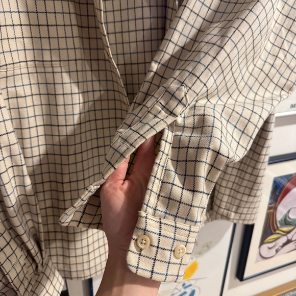 Vintage Polo Ralph Lauren Cream and Black/Blue wool Checkered shacket- XL - Picture 16 of 16